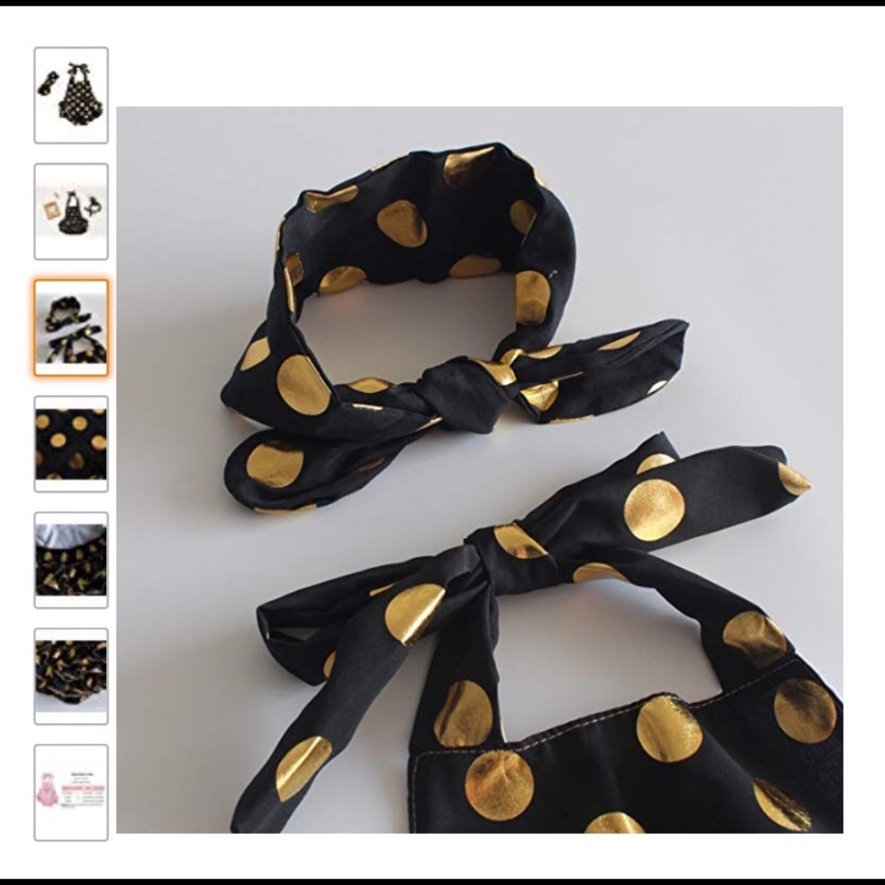 Gold Dot Outfit Infant Ruffle Bodysuit Set - Picture 2 of 8